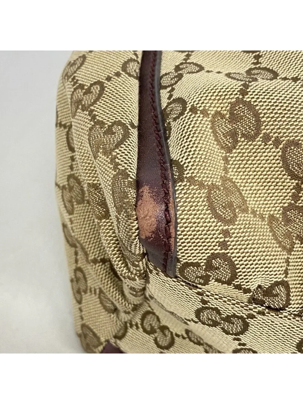 Gucci Handbag GG Canvas Abbey Beige Bordeaux Champagne Gold